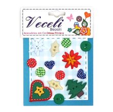 Botão Feito a Mão Veceli - Kit Natal Coração
