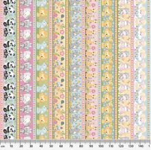Tecido Estampado para Patchwork - Safari Baby Faixas (0,50x1,50)