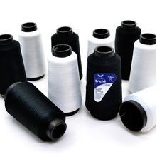 Kit Fio de Overlock Branco e Preto Trichê 70g. - 4500m - 10 Unidades