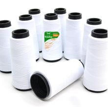Kit Linha para Costura Reta 120 Branco Trichê - 1300 metros - 10 Unidades