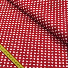 Tecido Estampado para Patchwork - Essentials Bola Branco com Fundo Vermelho (0,50x1,50)