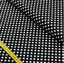 Tecido Estampado para Patchwork - Essentials Bola Branco com Fundo Preto (0,50x1,50)