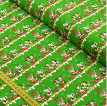 Tecido Tricoline Natal Disney: Mickey e Minnie Verde (0,50X1,50)