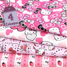 Kit de Tecido Hello Kitty: Rosa (50x150) 4 Estampas