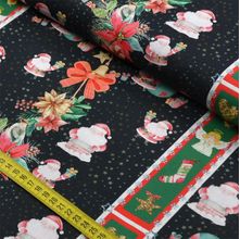 Tecido Estampado para Patchwork - Natal: Faixa Papai Noel (0,50X1,40)