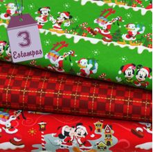 Kit de Tecido Mickey Natal (50x150) - 3 Estampas