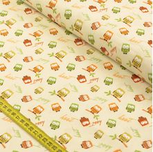 Tecido Estampado para Patchwork - Corujas: Corujas nos Galhos Creme (0,50X1,40)