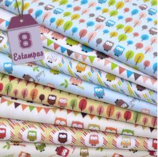 Kit de Tecido Corujas (30x70) 8 Estampas