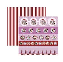 Folha para Scrapbook Dupla Face Disney - Hora do Chá com a Minnie 1 Selos e Tags