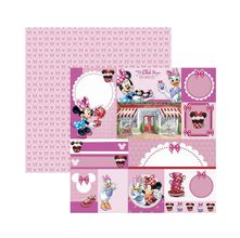 Folha para Scrapbook Dupla Face Disney - Minnie Hora do Chá 2 Tags