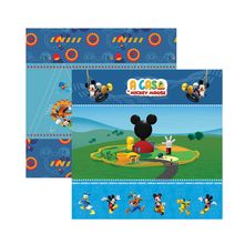 Folha para Scrapbook Dupla Face Disney - A Casa do Mickey Cenário e Bandeirolas