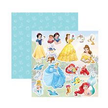 Folha para Scrapbook Dupla Face Disney - Princesas Recortes