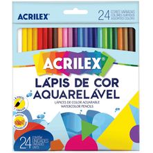 Lápis de Cor Aquarelável Acrilex - 24 Cores