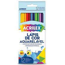 Lápis de Cor Aquarelável Acrilex - 12 Cores