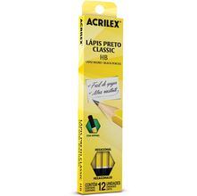 Lápis Grafite Preto HB Acrilex - 12 unidades
