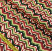 Tecido Estampado para Patchwork - Chevron Colorido com Dourado (0,50x1,40)