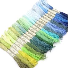 Kit de Meadas Degradê Azul e Verde para Bordar Tingimento Artesanal - 20 unidades
