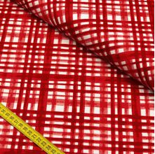 Tecido Estampado para Patchwork - Natal: Xadrez Enviesado Vermelho (0,50X1,40)