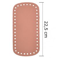 Fundo de Couro Retangular para Bolsa de Crochê 21 x 11cm - Cia do Fio Nude