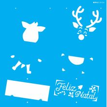 Stencil Opa 30,5 x 30,5 cm - Rena Feliz Natal - 3006