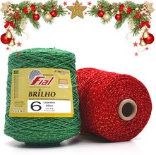 Kit Natal Barbante Fial Colorido com Brilho nº 6 - 614 Metros - 2 Cores