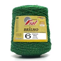 Barbante Fial Colorido com Brilho nº 6 - 604 Metros  47d verde/ouro