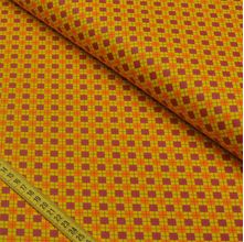 Tecido Estampado para Patchwork - Fazendinha: Xadrez Laranja Cor 1 (0,50x1,50)