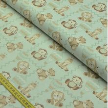 Tecido Estampado para Patchwork - Bichinhos Baby: Bichinhos Baby Menta (0,50x1,40)