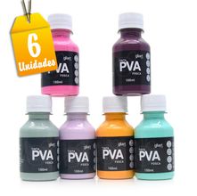 Kit Tinta PVA Fosca 100ml Gliart - 6 unidades