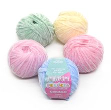 Kit Fio Amigurumi Pelúcia Tons Candy 131 metros - Círculo - 5 Cores