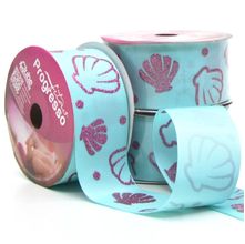 Fita Gorgurão Decore Glitter Oceano Fundo Azul 38mm 10 Metros - Progresso