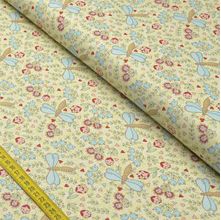 Tecido Estampado para Patchwork - Libélulas: No Jardim Fundo Amarelo (0,50x1,40)