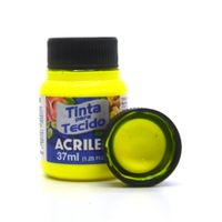 Tinta para Tecido Acrilex Fluorescente 37ml 102 amarelo limão