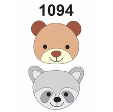 Molde Stencil Urso e Guaxinim em PVC 15x20cm - Fast Patch