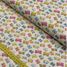 Tecido Estampado para Patchwork - Fofurices: Mini Borboletas Creme (0,50x1,40)