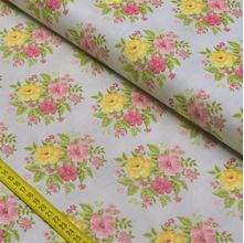 Tecido Estampado para Patchwork - Beautiful Smile: Grand Bouquet Cinza (0,50x1,40)