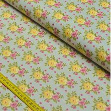 Tecido Estampado para Patchwork - Beautiful Smile: Bouquet Cinza (0,50x1,40)