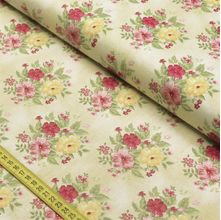 Tecido Estampado para Patchwork - Beautiful Smile: Grand Bouquet Creme (0,50x1,40)