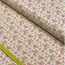 Tecido Estampado para Patchwork - Beautiful Smile: Flor Fundo Creme (0,50x1,40)