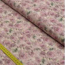 Tecido Estampado para Patchwork - Rosas Lilás Cor 473 (0,50X1,40)