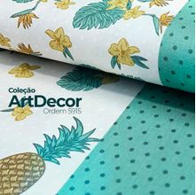 Tecido Estampado para Patchwork - ArtDecor: Abacaxi Trio Cor 01 (0,50x1,50)