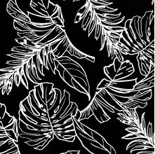 Tecido Fast Patch Termodinâmico 24x35cm - Estampado Tropical Preto