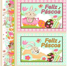 Tecido Estampado para Patchwork - Páscoa Jogo Americano Fazendinha Cor 2393 (0,60x1,40)