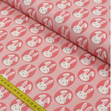 Tecido Estampado para Patchwork - Páscoa: Coelhos Fundo Rosa (0,50x1,40)