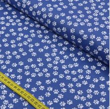 Tecido Estampado para Patchwork - Essentials Patinhas Fundo Azul (0,50x1,50)