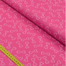 Tecido Estampado para Patchwork - Essentials Ossos Fundo Pink (0,50x1,50)