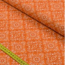 Tecido Estampado para Patchwork - Essentials Bandana Fundo Laranja (0,50x1,50)