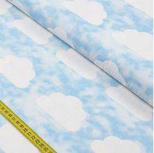 Tecido Estampado para Patchwork - Nuvens Grandes Texturão Azul Cor 02 (0,50x1,40)