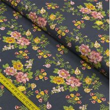 Tecido Estampado para Patchwork - Lírios: Mini Lírios Marinho (0,50X1,40)