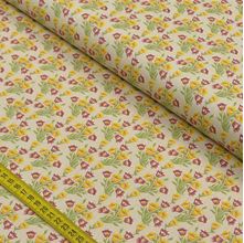 Tecido Estampado para Patchwork - Lírios: Bouquets de Lírios Creme (0,50X1,40)